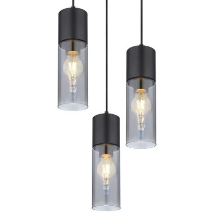 Globo - Lustra ar auklu 3xE27/25W/230V d. 30 cm melna