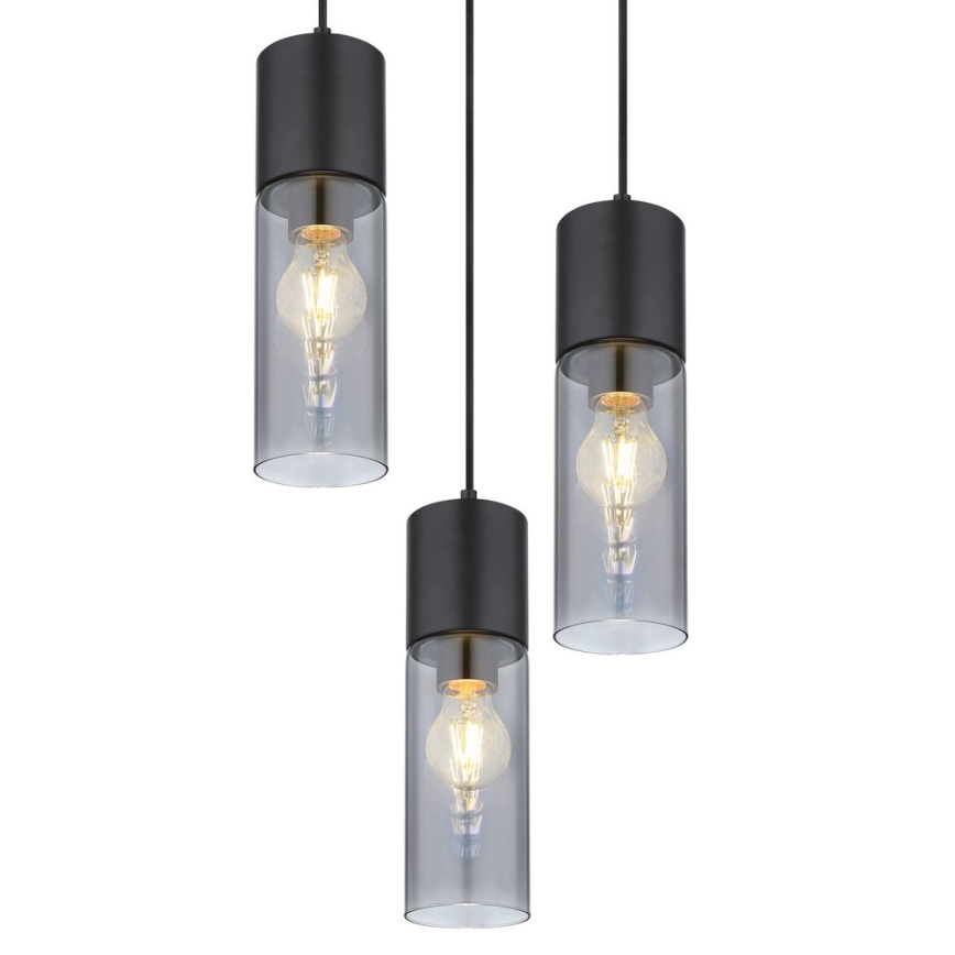 Globo - Lustra ar auklu 3xE27/25W/230V d. 30 cm melna