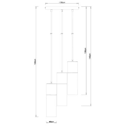 Globo - Lustra ar auklu 3xE27/25W/230V d. 30 cm melna
