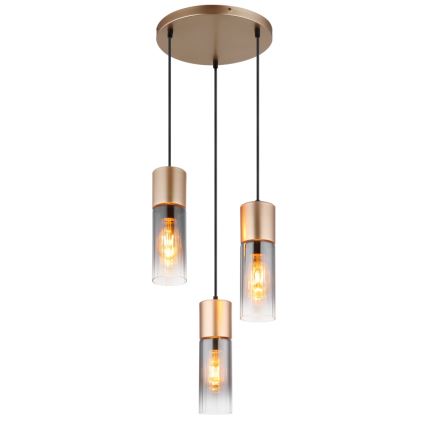 Globo - Lustra ar auklu 3xE27/25W/230V bronza d. 34 cm