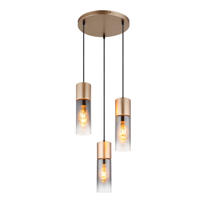 Globo - Lustra ar auklu 3xE27/25W/230V bronza d. 34 cm