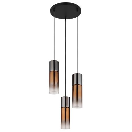 Globo - Lustra ar auklu 3xE27/25W/230V melna/varš