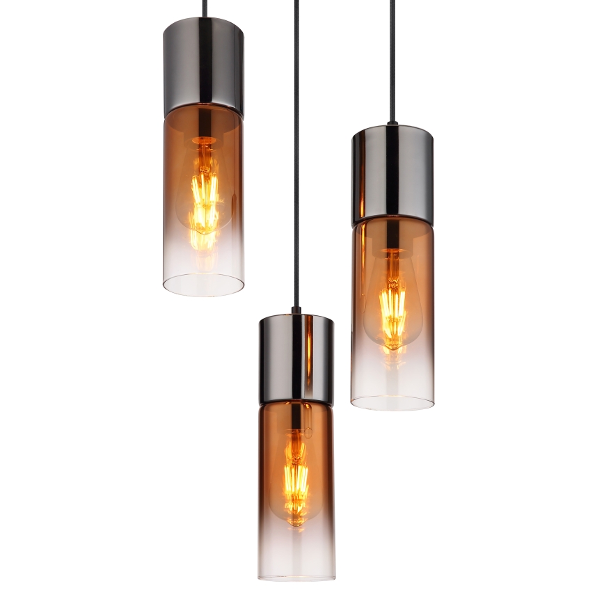 Globo - Lustra ar auklu 3xE27/25W/230V melna/varš