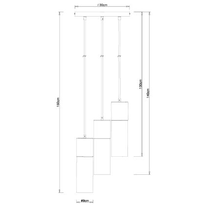 Globo - Lustra ar auklu 3xE27/25W/230V d. 30 cm misiņš