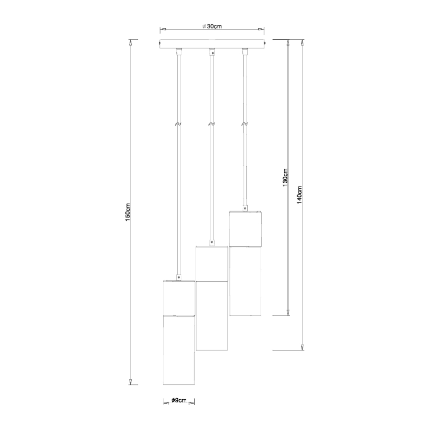 Globo - Lustra ar auklu 3xE27/25W/230V d. 30 cm misiņš