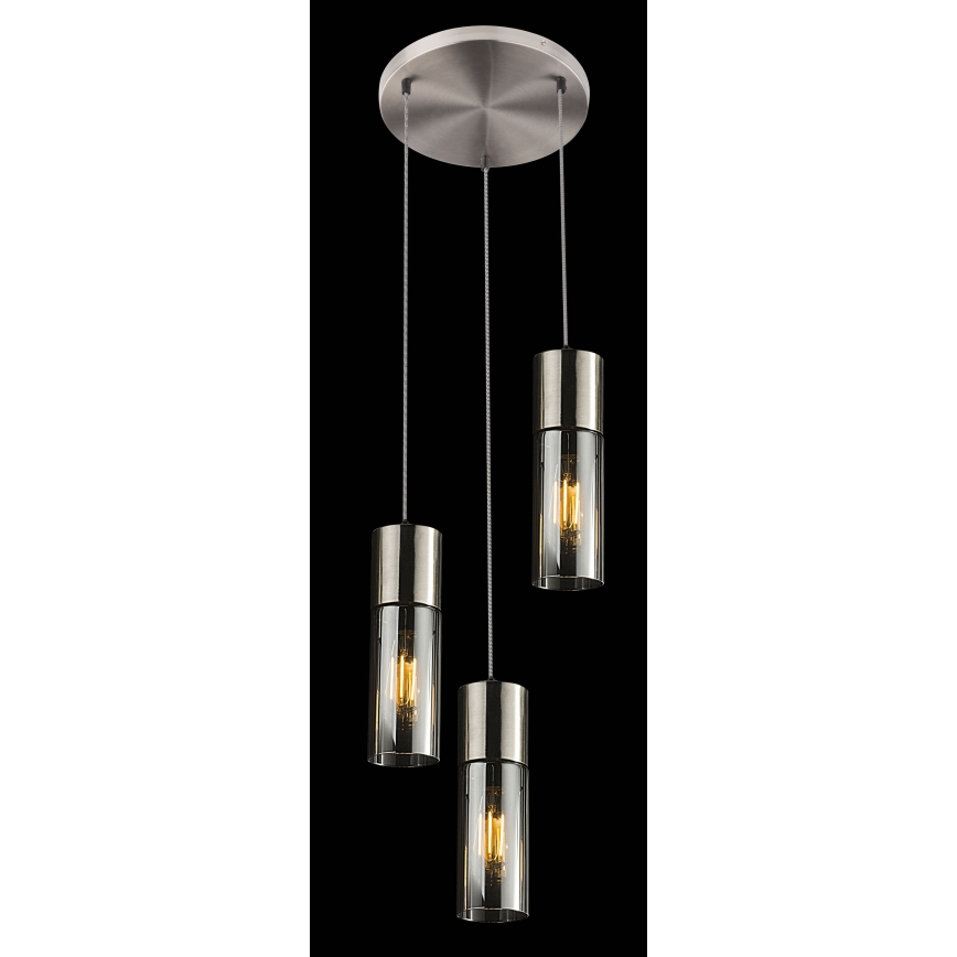 Globo - Lustra ar auklu 3xE27/25W/230V d. 30 cm matēts hroms