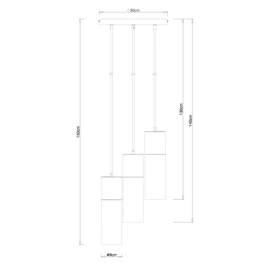 Globo - Lustra ar auklu 3xE27/25W/230V d. 30 cm matēts hroms