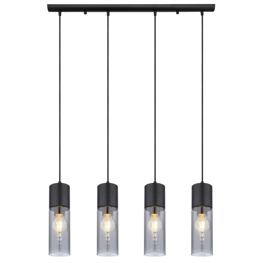 Globo - Lustra ar auklu 4xE27/25W/230V melna