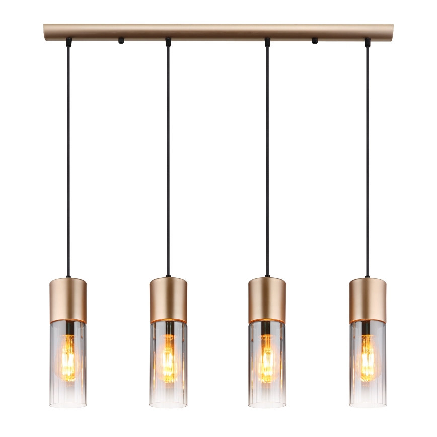 Globo - Pakaramā lustra ar stiepli 4xE27/25W/230V bronzas krāsā