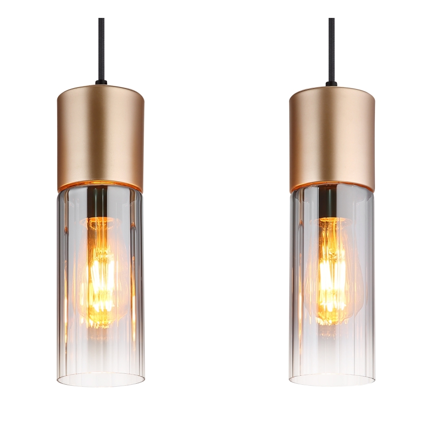 Globo - Pakaramā lustra ar stiepli 4xE27/25W/230V bronzas krāsā