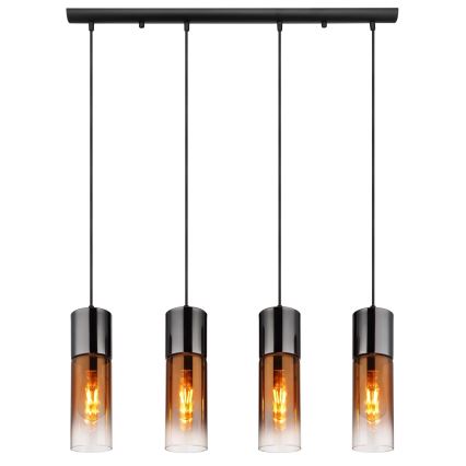 Globo - Lustra ar auklu 4xE27/25W/230V melna/varš