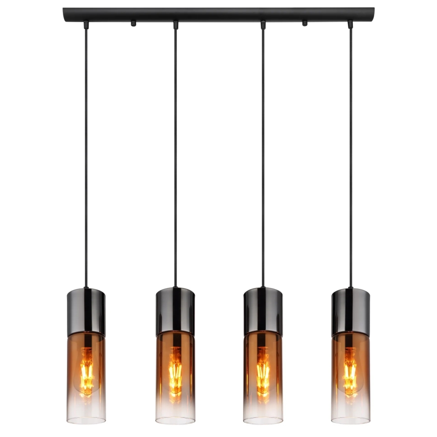 Globo - Lustra ar auklu 4xE27/25W/230V melna/varš