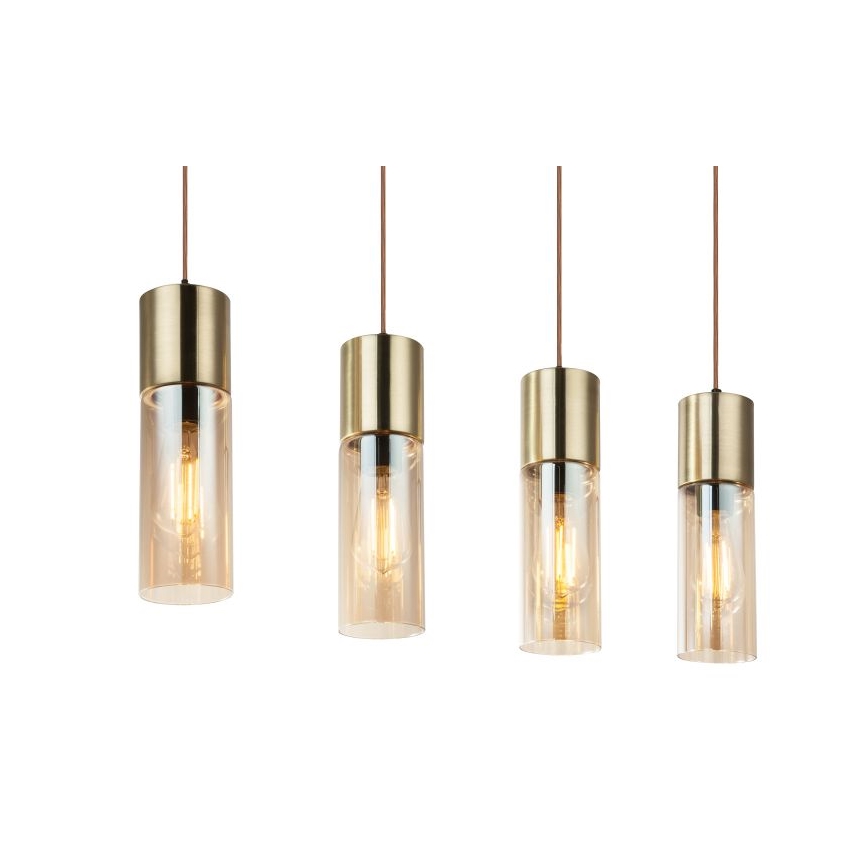 Globo - Lustra ar auklu 4xE27/25W/230V misiņš