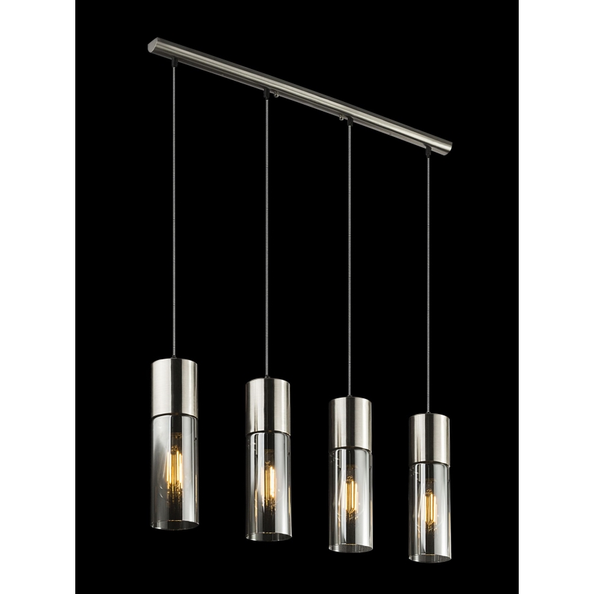 Globo - Lustra ar auklu 4xE27/25W/230V matēts hroms