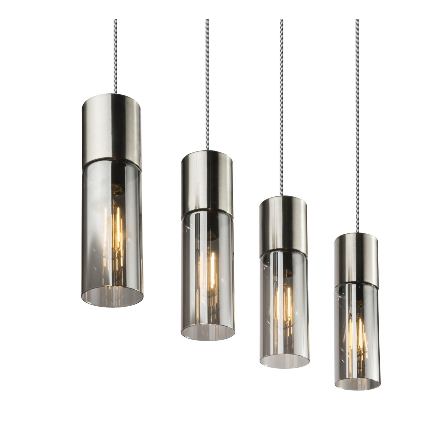 Globo - Lustra ar auklu 4xE27/25W/230V matēts hroms