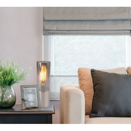 Globo - Skārienvadāma galda lampa 1xE27/25W/230V d. 9 cm matēts hroms