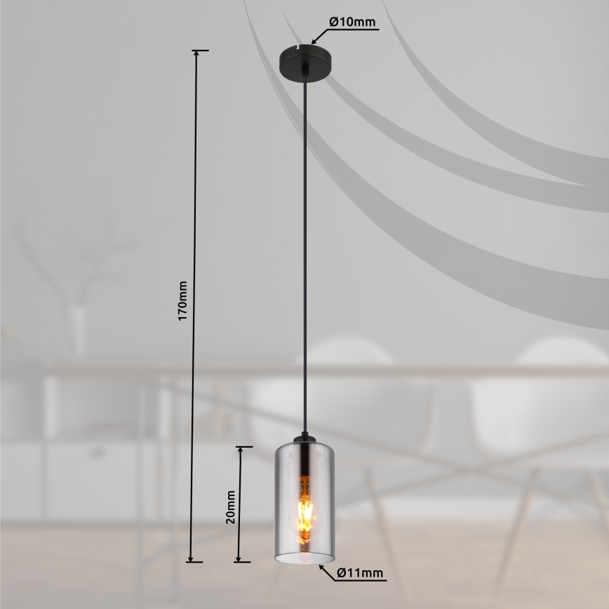 Globo - Lustra ar auklu 1xE27/25W/230V d. 11 cm melna