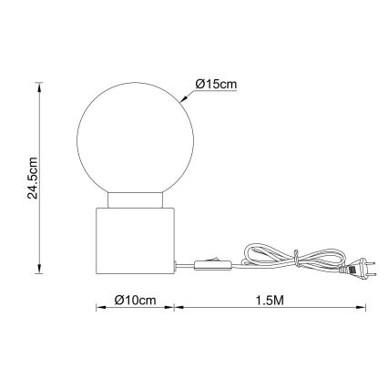 Globo - Galda lampa 1xE14/25W/230V melna