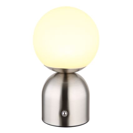 Globo - LED Aptumšojama skārienvadāma galda lampa LED/2,5W/3,7V 2700K/4000K/6500K 1800 mAh USB matēts hroms