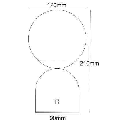 Globo - LED Aptumšojama skārienvadāma galda lampa LED/2W/5V 2700/4000/65000K 1800 mAh melna