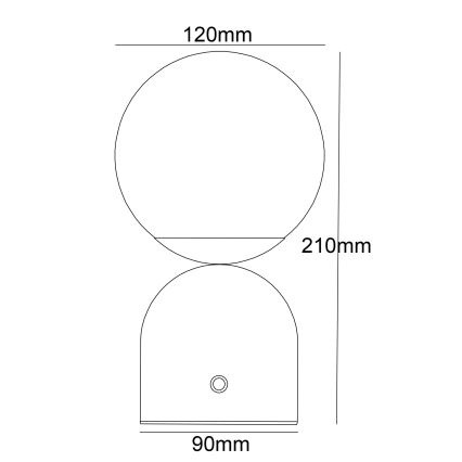 Globo - LED Aptumšojama skārienvadāma galda lampa LED/2W/5V 2700/4000/6500K 1800 mAh balta