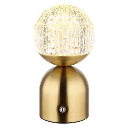 Globo - LED Aptumšojama skārienvadāma galda lampa LED/2,5W/3,7V 2700/4000/6500K 1800 mAh USB misiņš