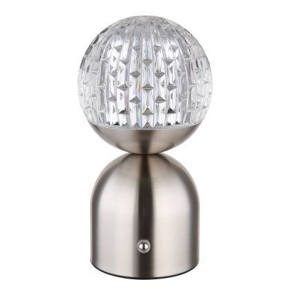 Globo - LED Aptumšojama skārienvadāma galda lampa LED/2,5W/3,7V 2700/4000/6500K 1800 mAh USB matēts hroms