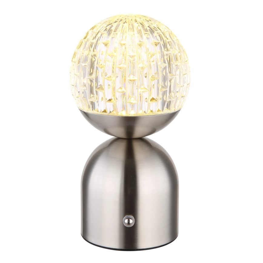 Globo - LED Aptumšojama skārienvadāma galda lampa LED/2,5W/3,7V 2700/4000/6500K 1800 mAh USB matēts hroms