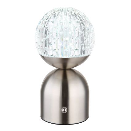 Globo - LED Aptumšojama skārienvadāma galda lampa LED/2,5W/3,7V 2700/4000/6500K 1800 mAh USB matēts hroms
