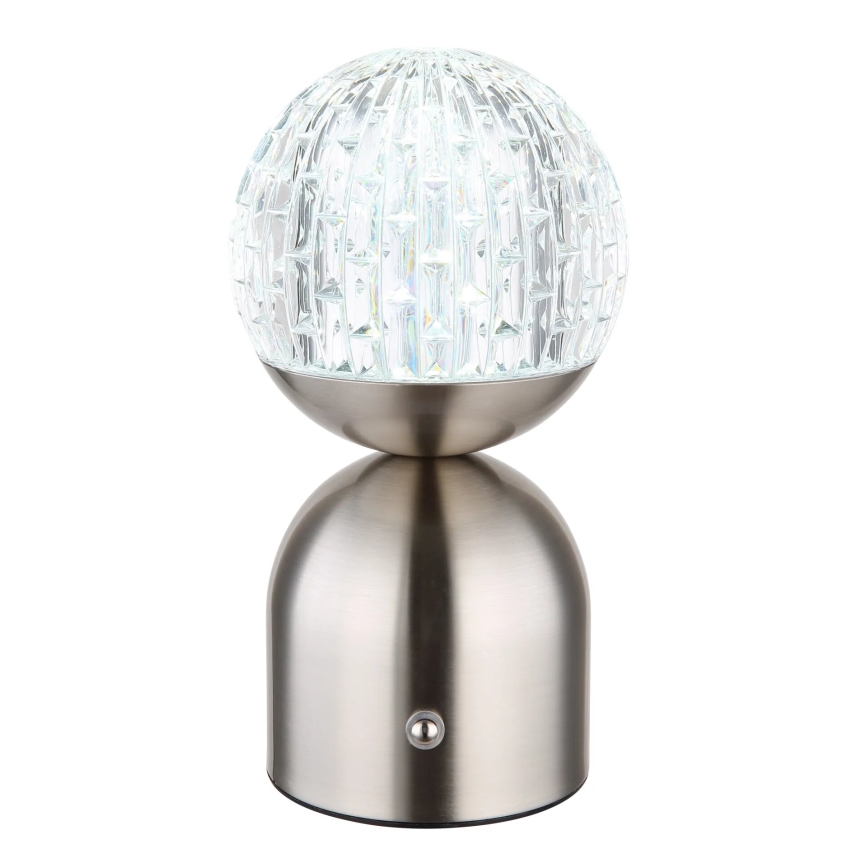 Globo - LED Aptumšojama skārienvadāma galda lampa LED/2,5W/3,7V 2700/4000/6500K 1800 mAh USB matēts hroms