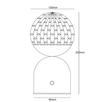 Globo - LED Aptumšojama skārienvadāma galda lampa LED/2W/5V 2700/4000/6500K 1800 mAh melna