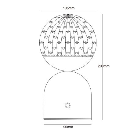 Globo - LED Aptumšojama skārienvadāma galda lampa LED/2W/5V 2700/4000/65000K 1800 mAh balta