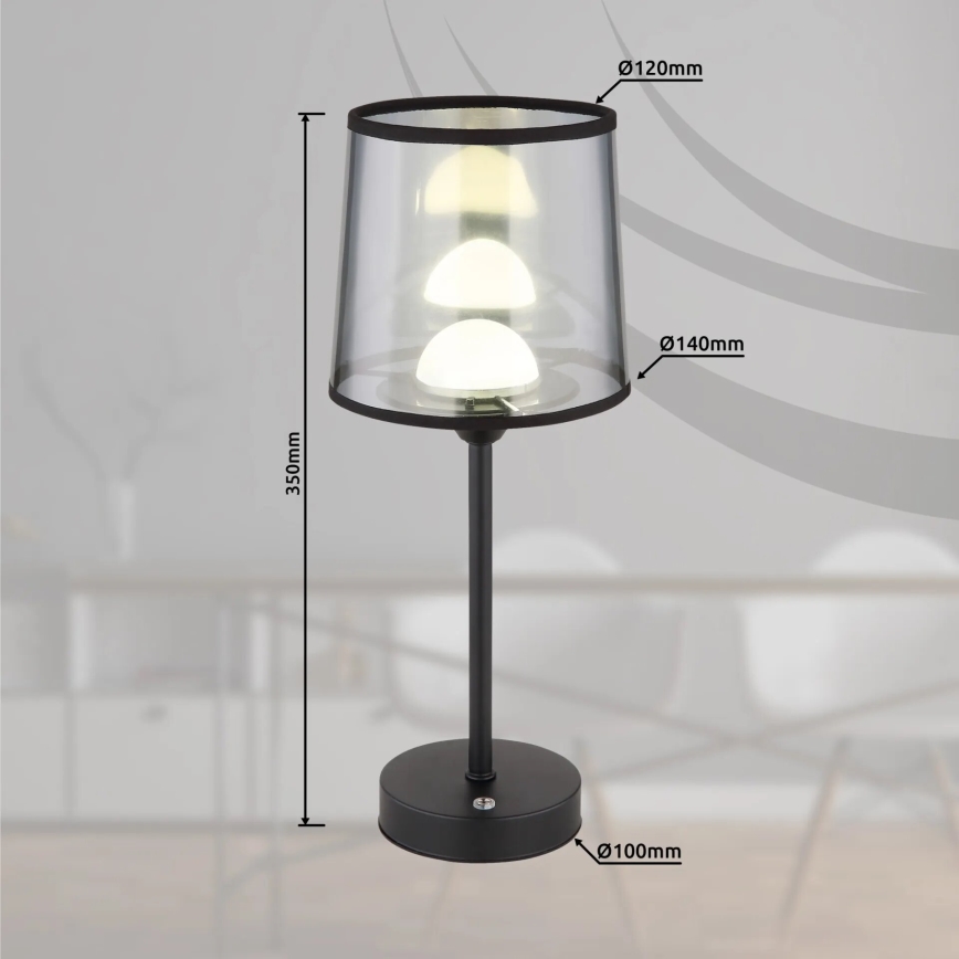 Globo - LED Aptumšojama uzlādējama skārienvadāma galda lampa LED/2,5W/3,7V 2700/4000/6500K 1800 mAh melna