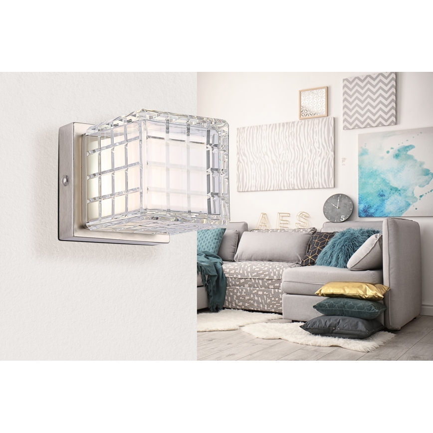 Globo - LED Aptumšojama skārienvadāma galda lampa LED/2,5W/3,7V 2700K/4000K/6500K 1800 mAh USB matēts hroms