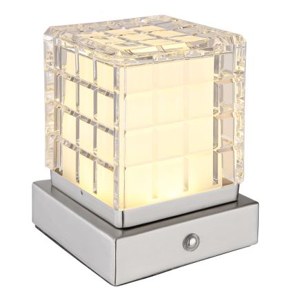 Globo - LED Aptumšojama skārienvadāma galda lampa LED/2,5W/3,7V 2700K/4000K/6500K 1800 mAh USB matēts hroms
