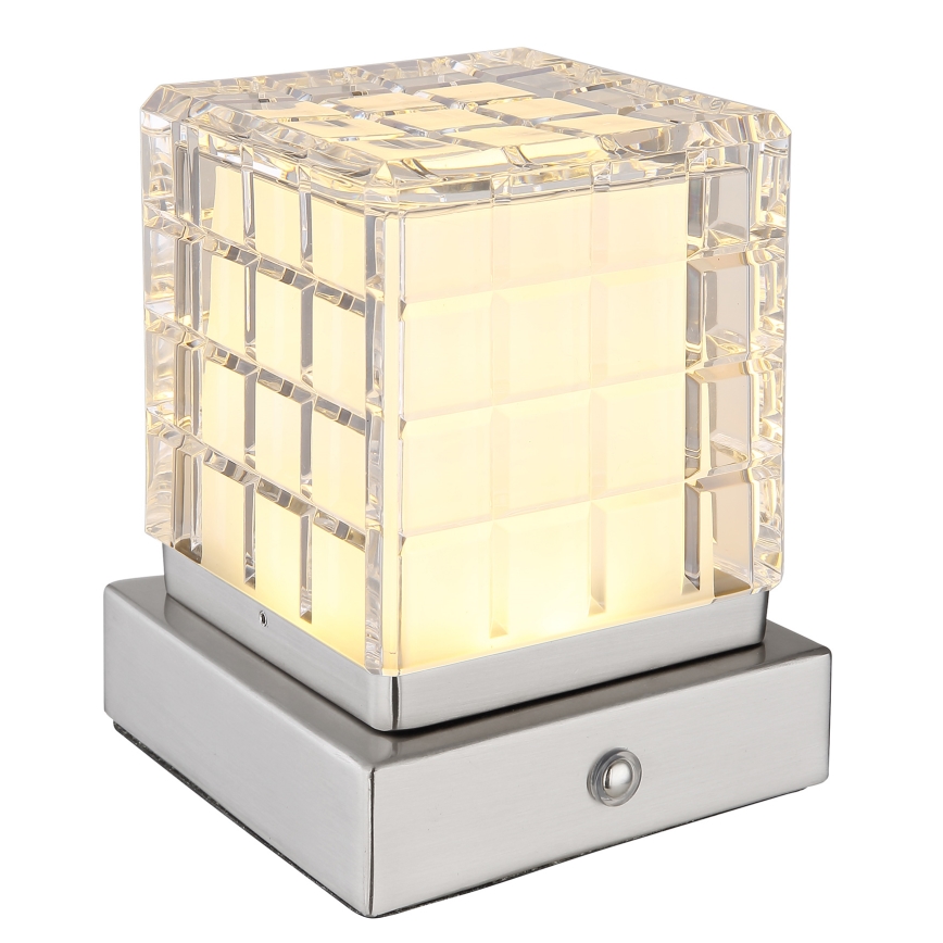 Globo - LED Aptumšojama skārienvadāma galda lampa LED/2,5W/3,7V 2700K/4000K/6500K 1800 mAh USB matēts hroms
