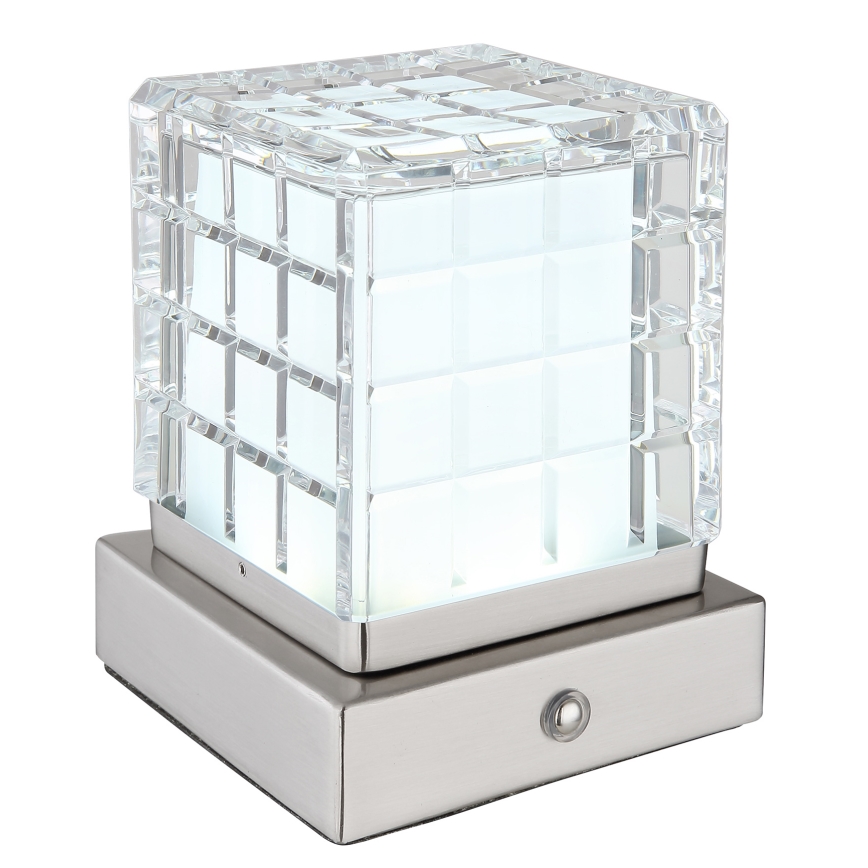 Globo - LED Aptumšojama skārienvadāma galda lampa LED/2,5W/3,7V 2700K/4000K/6500K 1800 mAh USB matēts hroms