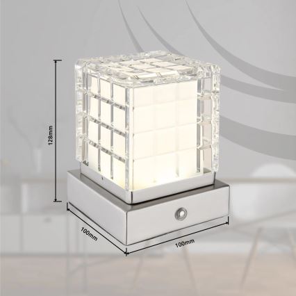 Globo - LED Aptumšojama skārienvadāma galda lampa LED/2,5W/3,7V 2700K/4000K/6500K 1800 mAh USB matēts hroms
