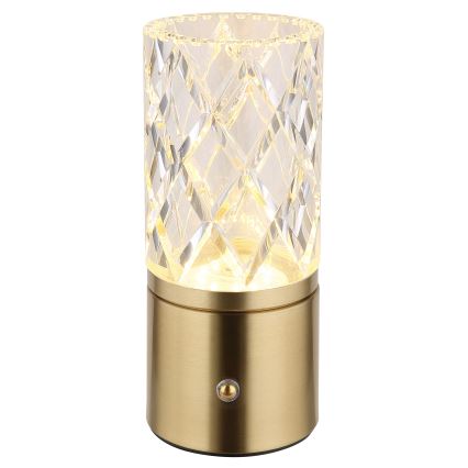 Globo - LED Aptumšojama skārienvadāma galda lampa LED/2,5W/3,7V 2700K/4000K/6500K 1800 mAh USB zelta