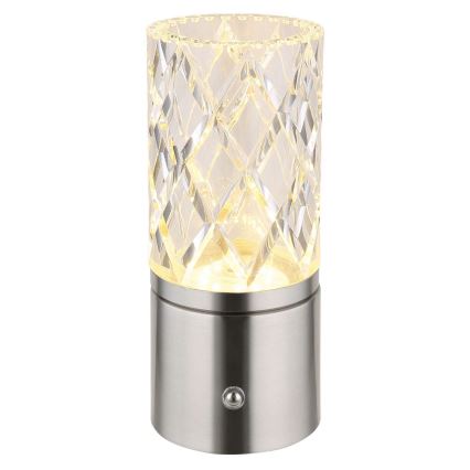 Globo - LED Aptumšojama skārienvadāma galda lampa LED/2,5W/3,7V 2700K/4000K/6500K 1800 mAh USB matēts hroms