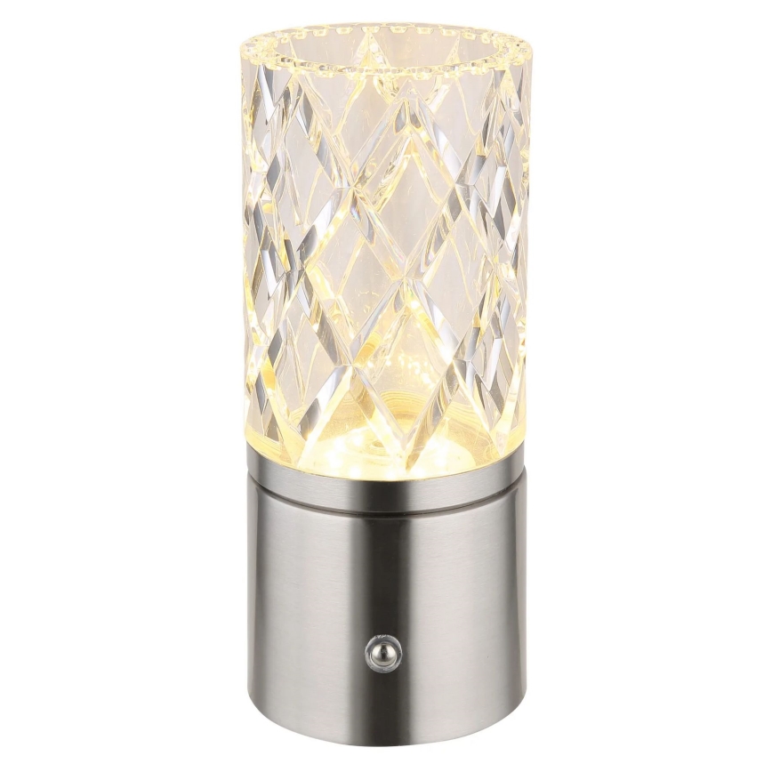 Globo - LED Aptumšojama skārienvadāma galda lampa LED/2,5W/3,7V 2700K/4000K/6500K 1800 mAh USB matēts hroms