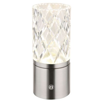 Globo - LED Aptumšojama skārienvadāma galda lampa LED/2,5W/3,7V 2700K/4000K/6500K 1800 mAh USB matēts hroms