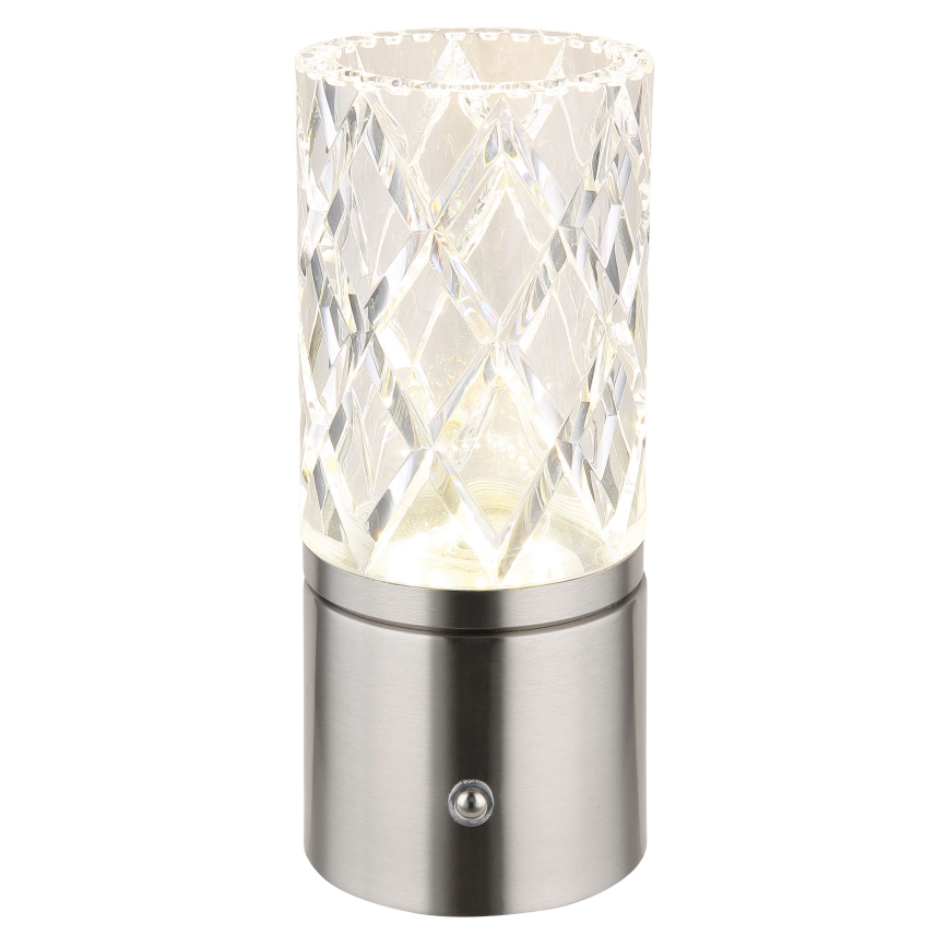 Globo - LED Aptumšojama skārienvadāma galda lampa LED/2,5W/3,7V 2700K/4000K/6500K 1800 mAh USB matēts hroms