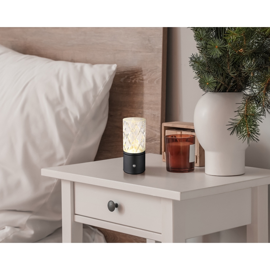Globo - LED Aptumšojama skārienvadāma galda lampa LED/2,5W/3,7V 2700K/4000K/6500K 1800 mAh USB melna