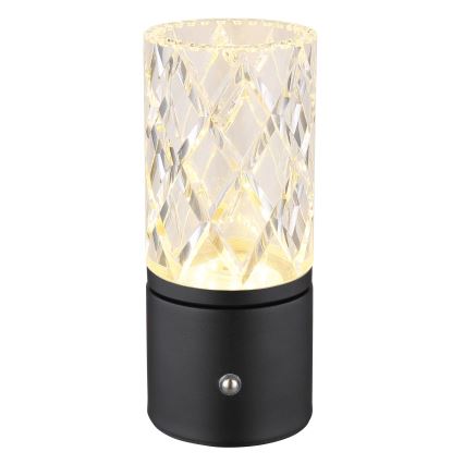 Globo - LED Aptumšojama skārienvadāma galda lampa LED/2,5W/3,7V 2700K/4000K/6500K 1800 mAh USB melna