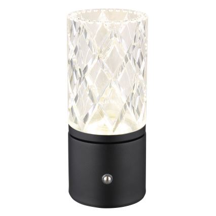 Globo - LED Aptumšojama skārienvadāma galda lampa LED/2,5W/3,7V 2700K/4000K/6500K 1800 mAh USB melna
