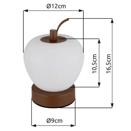 Globo - LED Aptumšojama skārienvadāma galda lampa LED/2W/3,7V 2700K/4000K/6500K 1200 mAh USB brūna