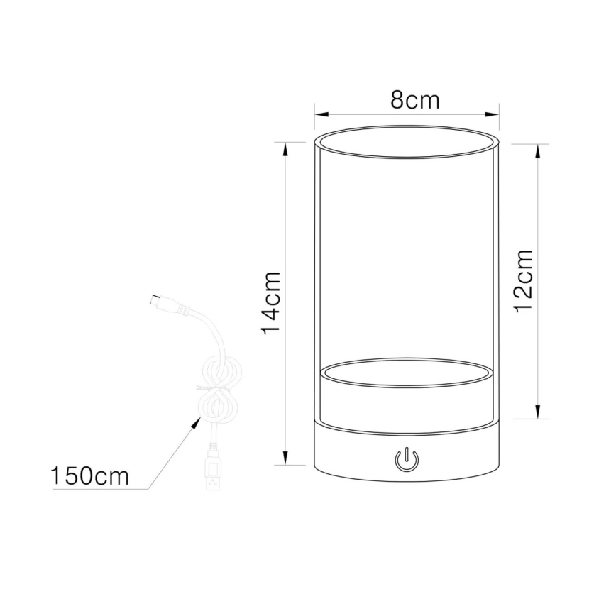 Globo - LED Āra aptumšojama uzlādējams skārienvadāma galda lampa LED/2W/3,7V 2700/4000/6500K 1200mAh IP44 bēša