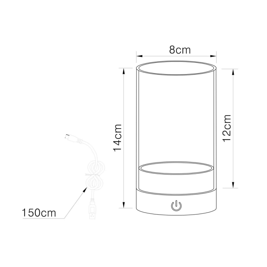 Globo - LED Āra aptumšojama uzlādējams skārienvadāma galda lampa LED/2W/3,7V 2700/4000/6500K 1200mAh IP44 pelēka