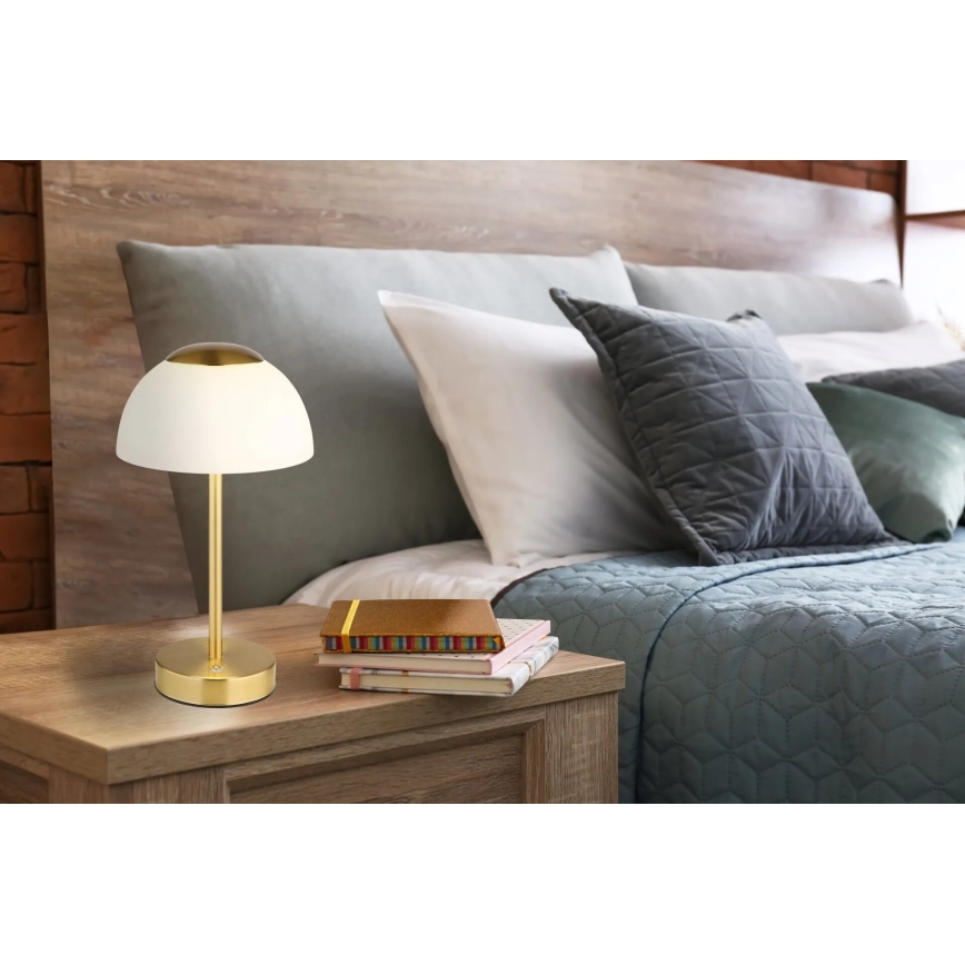 Globo - LED uzlādējamā galda lampa ar regulējamu spilgtumu LED/2,5W/5V 1800 mAh 2700K/4000K/6500K misiņš